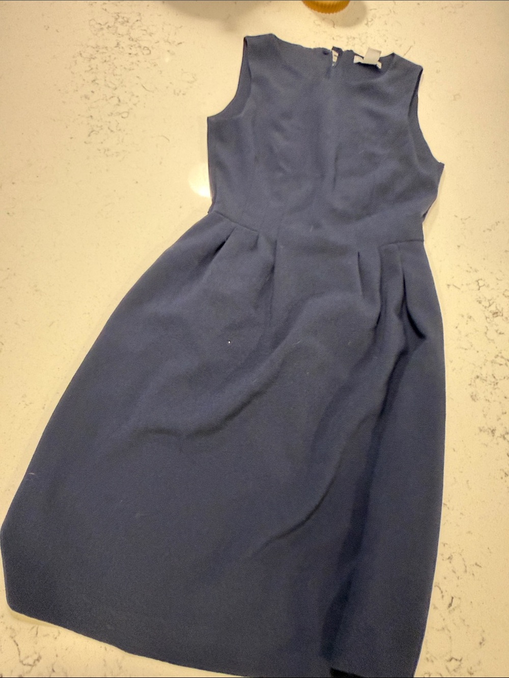 H&M Sleeveless Dark Blue Fit-and-Flare Mini Dress